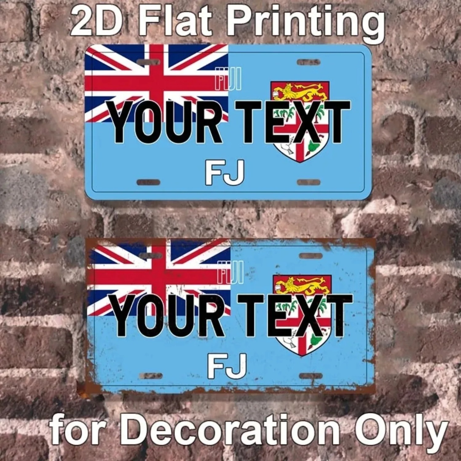 Home Bar Signs - Custom Personalized Fiji Aluminum Sign Vintage