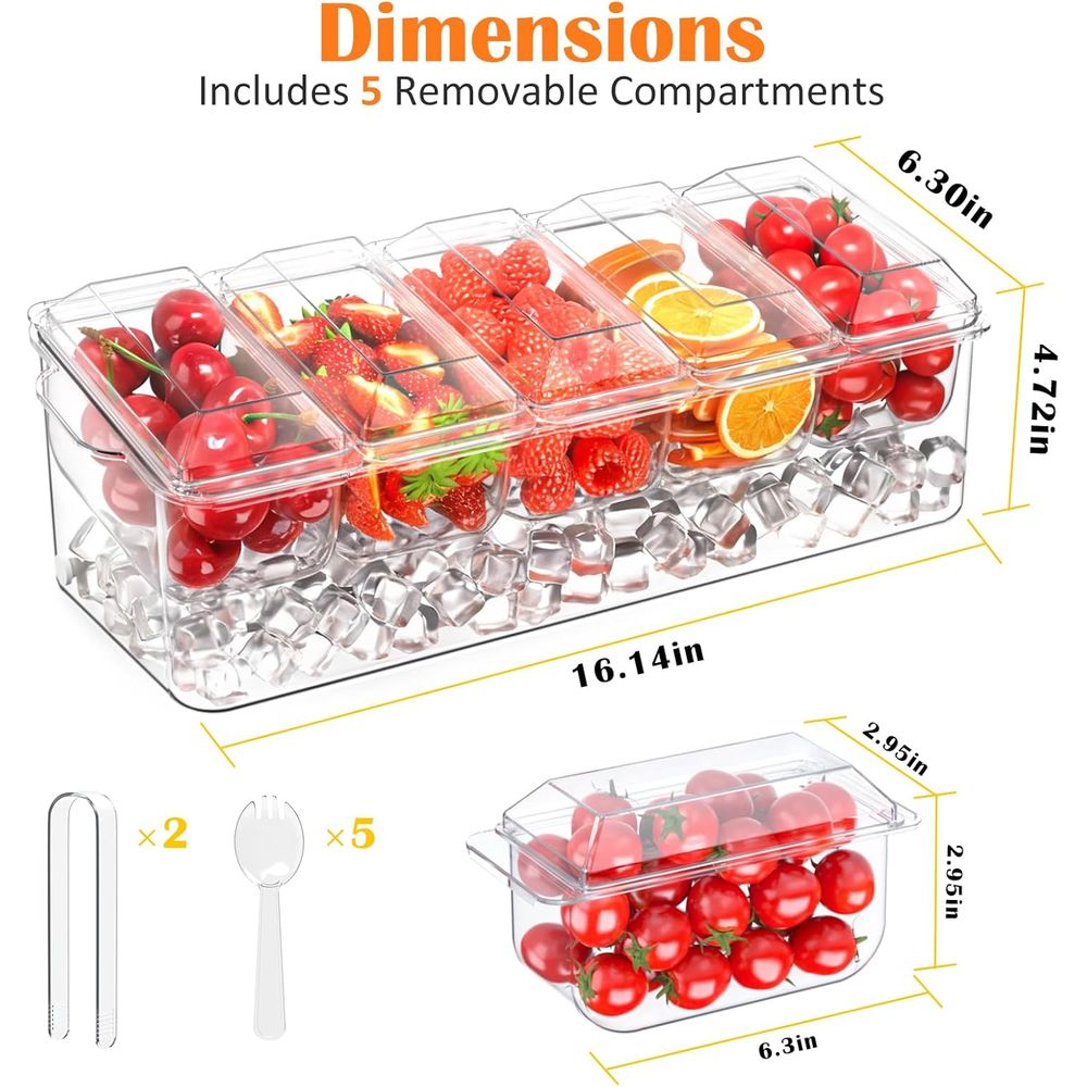 Condiment Tray, Chilled Server - đánh giá và giá Garnish Tray Set