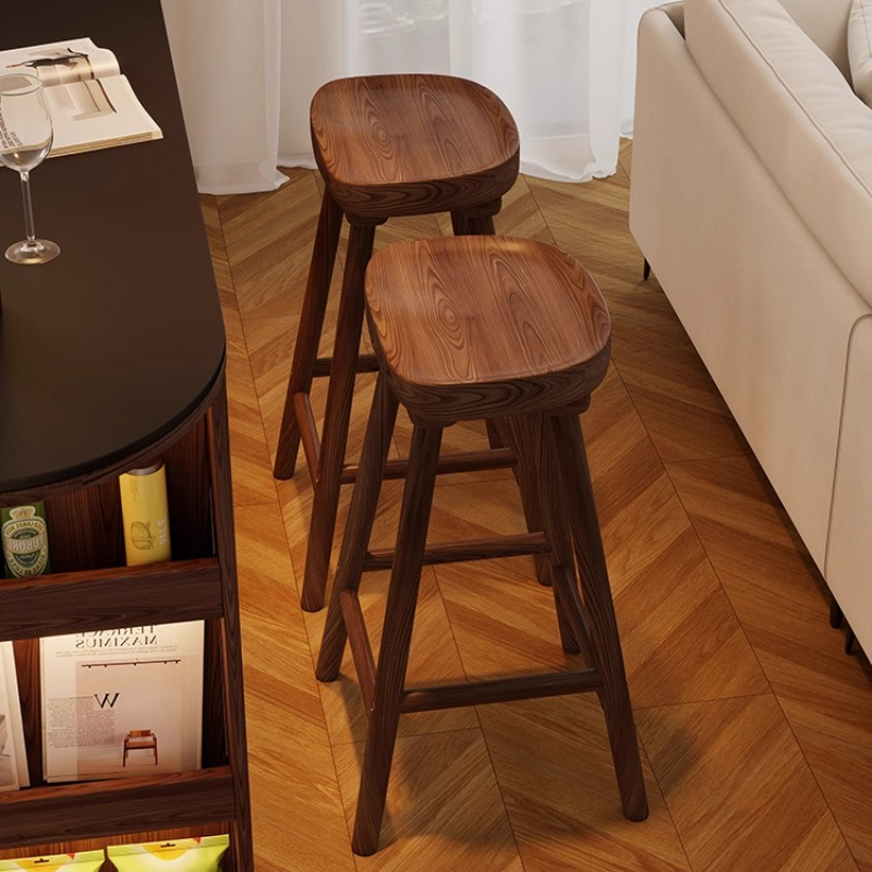 Solid Wood Curved Bar Stool Hi - đánh giá và giá Home Bar Seating