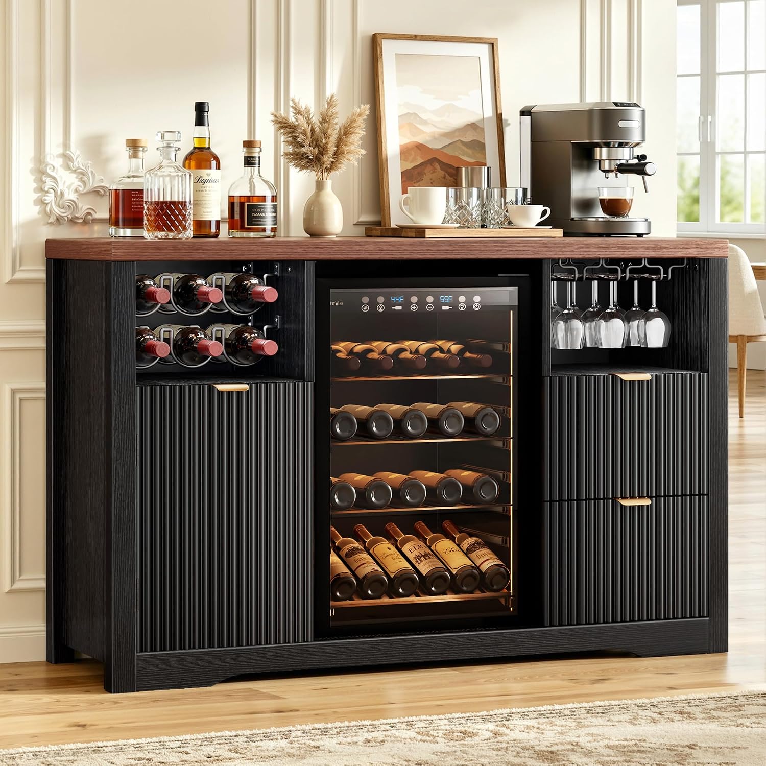Coffee Bar Cabinet with Mini F - đánh giá và giá Home Bar And Fridge