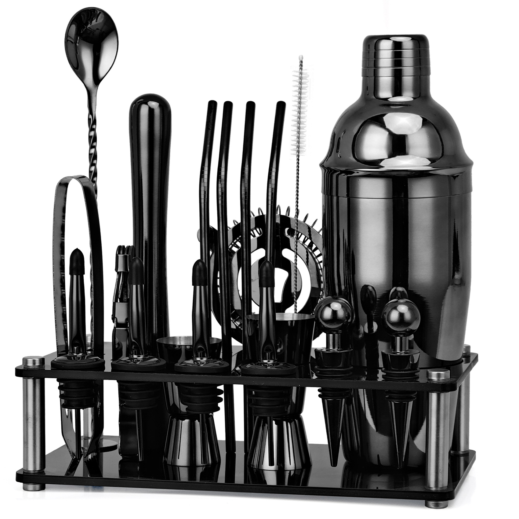 20pcs Black/Rose Gold/Silver 8 - đánh giá và giá Boston Shaker Set