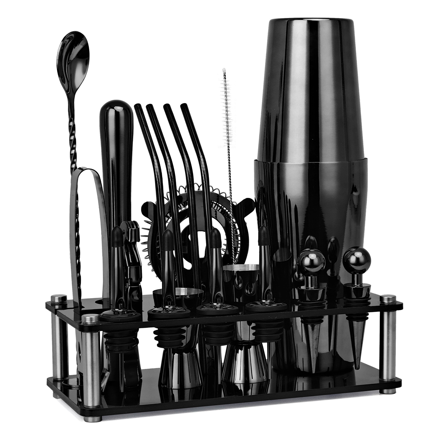 20pcs Black/Rose Gold/Silver 8 - đánh giá và giá Boston Shaker Set