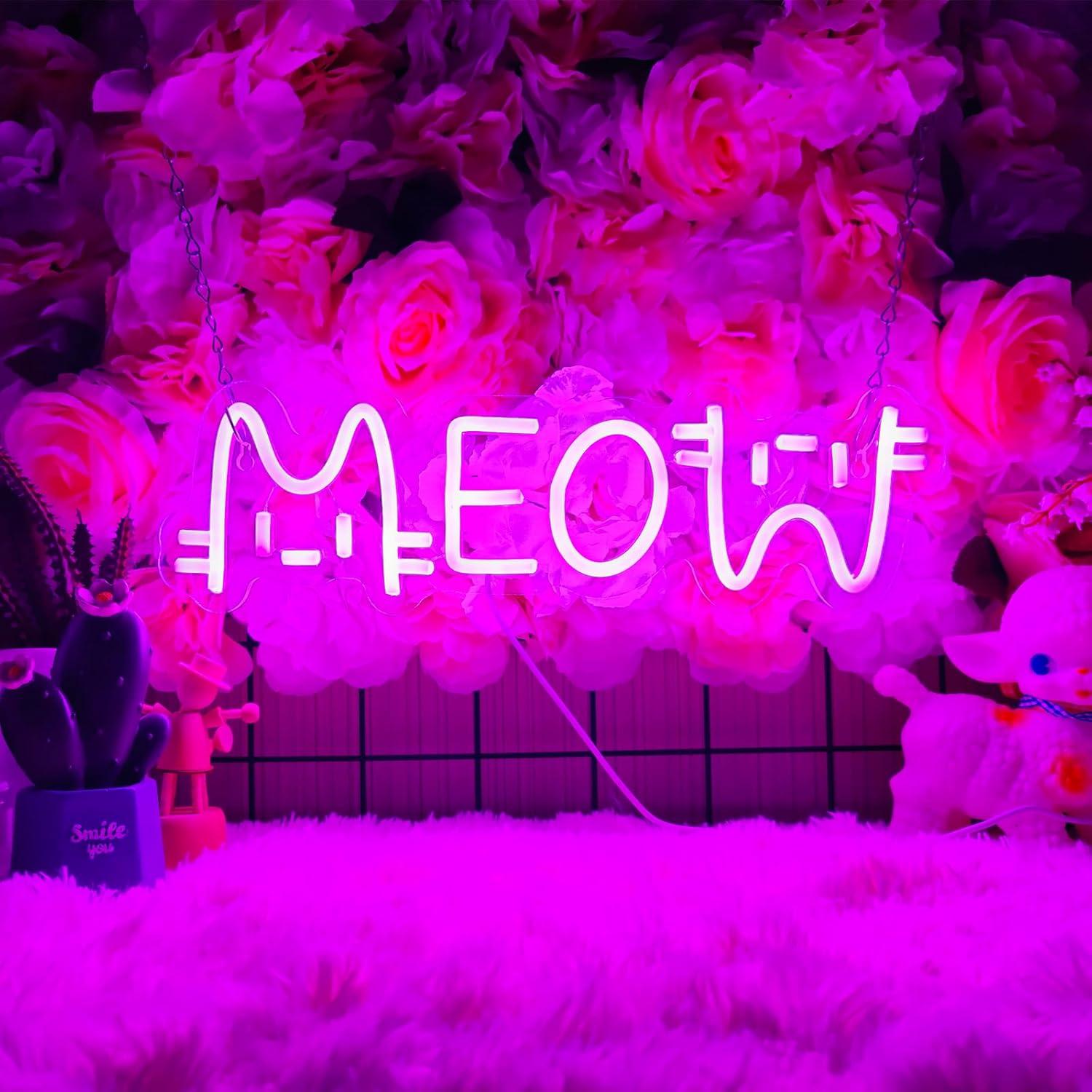 Meow Neon Sign Cat USB Powered - đánh giá và giá Home Bar Signs