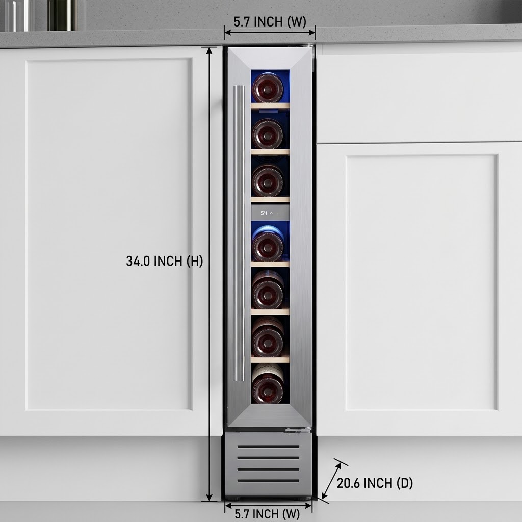 7 Bottle Mini Wine Cooler Refr - đánh giá và giá Home Bar And Fridge