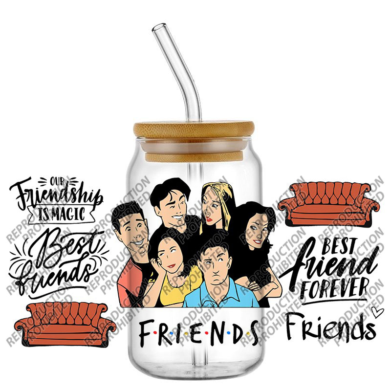 Retro Friend Themed UV DTF 16o - đánh giá và giá Old Fashioned Glass